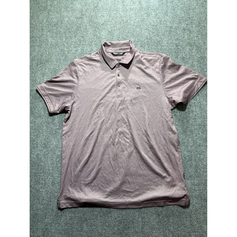TravisMathew Golf Polo Shirt Men's L Gray Performance Button Down Collar
